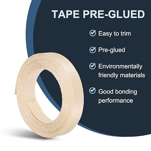 PATIKIL Birch Edge Banding, 3/4 Inch x 25 ft Wood Veneer Tape Pre-glued Flexible Plywood Edge Banding with Hot Melt Adhesive for Furniture Restoration