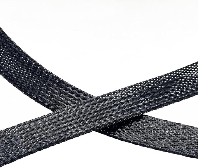 25Ft-3/4inch PET Expandable Braided Wire Sleeving,Wire Loom Cable Sleeve for TV,Computer,Home Theater,Automotive,Home Industrial,Electrical Wires,Chemical,Protect Cat from Chewing Cords,Black