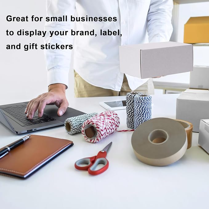 MEBRUDY 9x6x4 Inches Shipping Boxes Pack of 25, White Corrugated Cardboard Box for Mailing Packing Literature Mailer
