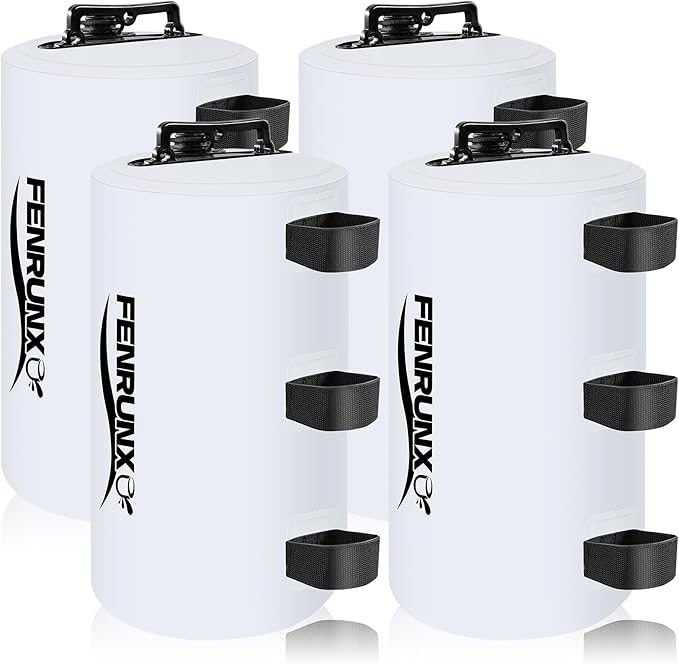 Canopy Water Weight Bag,88 LBS Gazebo Tent Water Weights Set of 4 Leg Weights for Carport, Pop Up Canopy,Tent,Gazebo（White）