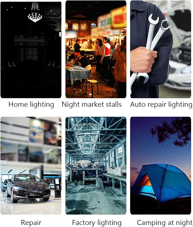 Garosa 300W Portable Solar Work Light Rechargeable LED Light 4 Modes IP65 for Camping Emergency Outdoor Work