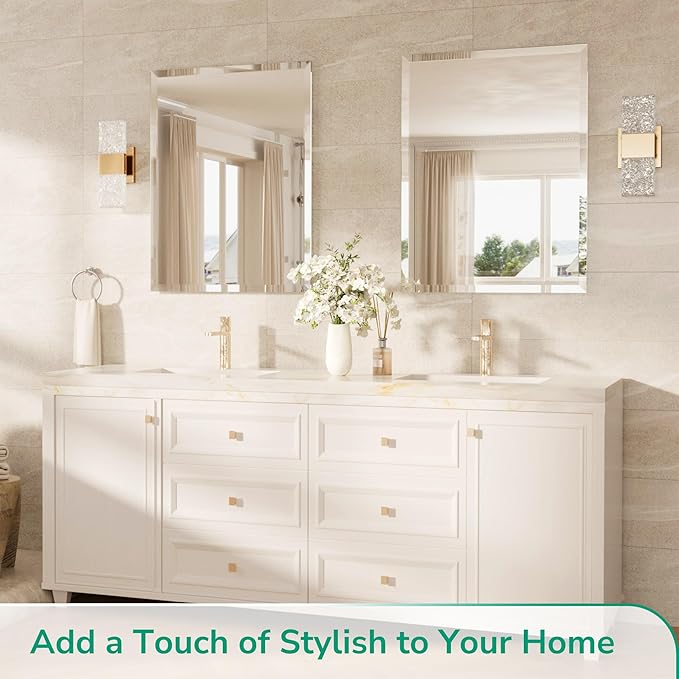 TokeShimi 72x36 Bathroom Mirror Frameless, Tempered 1" Beveled Edge Bathroom Mirrors for Over Sink, Shatterproof Rectangle Mirrored Wall Mounted for Living Room, Entryway, Restroom