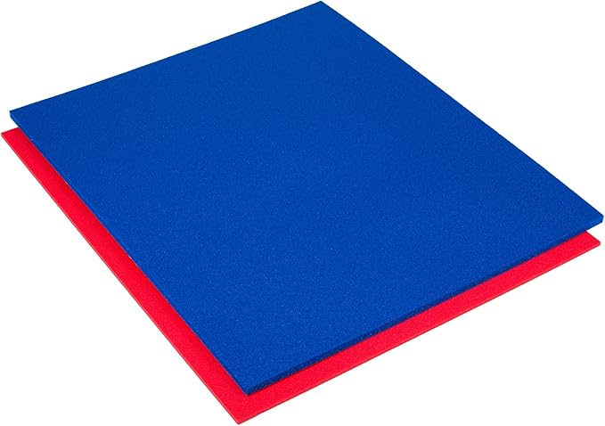 5S TOOL BOX SHADOW FOAM ORGANIZERS (2 COLOR) CUSTOM SIZE (18" x 36", Blue Top/Red Bottom)