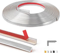 Art3d 20ft Outside Vinyl Corner Trim Peel and Stick for Tile and Wall Edges, Furniture Decoration Glittery Silver