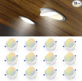 Ensenior 12 Pack 6 inch 5CCT LED Eyeball Recessed Lighting, 360°+90° Rotatable, Dimmable Gimbal Recessed Lights, Canless Angled Adjustable Ceiling Downlight, 1300LM, 13W=115W, 120V - ETL&FCC