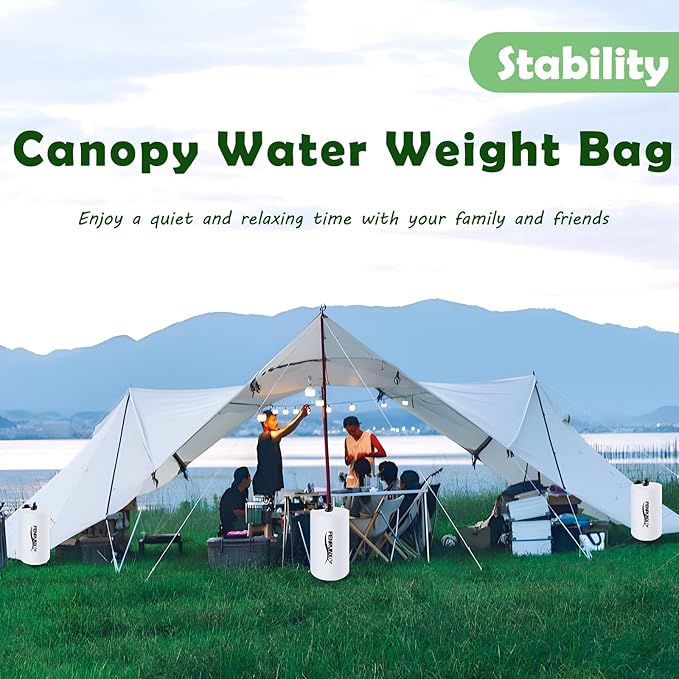 Canopy Water Weight Bag,176 LBS Gazebo Tent Water Weights Set of 8 Leg Weights for Carport, Pop Up Canopy,Tent,Gazebo,White