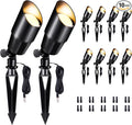 Black 12V Landscape Spotlight, LED Low Voltage Outdoor Light, Aluminum Uplight for Plant Fence Sign Outside Decoration Without MR16 Bulb 10 Pack