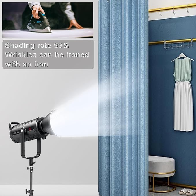 Madamera Clothing Store Fitting Room with Shading Curtain, Portable Temporary Mobile Privacy Protection Dressing Room, Foldable Mall Simple Changing Room and Temporary Mobile Room, 200x100x95cm(Blue)