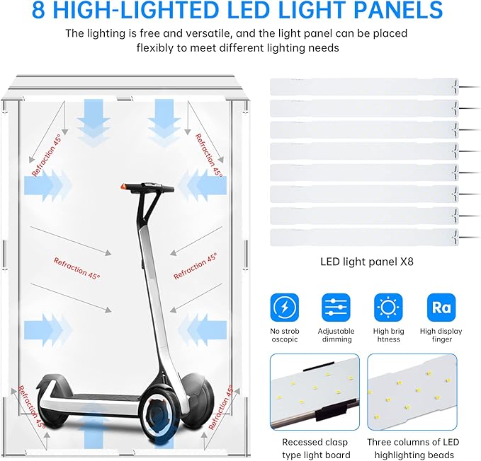 Professional Photography Studio LED Dimmable Large Shooting Tent 47x39x78 ZKEEZM Large Lightbox Photo Video Continuous Lighting Cube Shooting Tent Kit Soft Box with 3Colours Backdrops and Carrying Bag