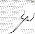 60 Pack 4 Inch Metal Pegboard Hooks, Fit 1/4 in and 1/8 in Peg Board Organizer Accessories, for Hanging Storage, Garages, Tool Sheds, Basements