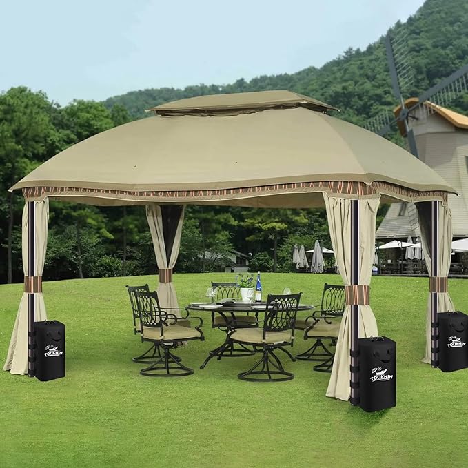 Canopy Water Weight Bag,220 LBS Canopy Tent Weight,Gazebo Weights Heavy Duty Leg Weights for Pop Up Canopies Outdoor Shelter Umbrella Pool Ladder,Set of 4, Black