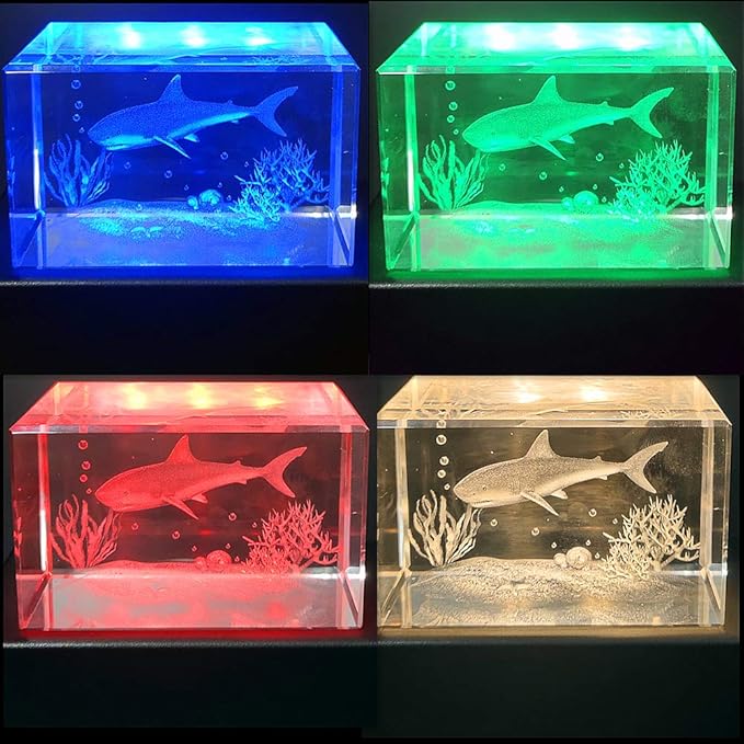 EUSTUMA LED Light Base Rectangle Display Stand In A Variety of Colors,Lighted Up Stand Color Changing Small LED for 3D Glass Crystal Art,Holiday Party Decoration. (Black, Small)