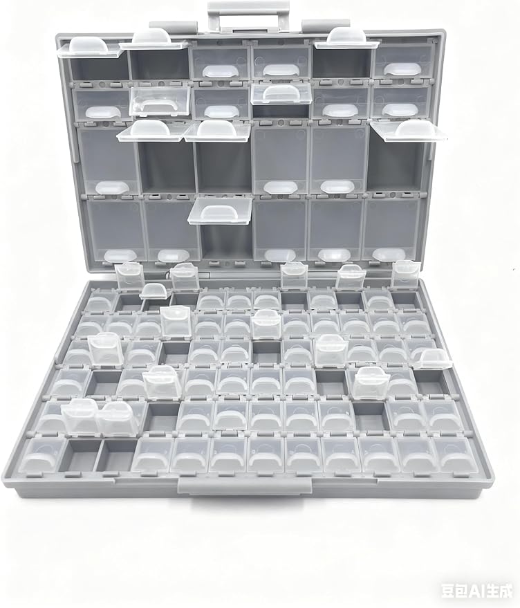 AideTek BOXALL96 96 Lids Enclosure SMD SMT Parts Organizer Surface Mount Box Labels