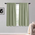KGORGE Room Darkening Curtains 54 inch Length, Privacy Thermal Insulated Noise Reducing Small Window Treatments for Bedroom Kitchen, Back Tab Rod Pocket, W52 x L54 inches, Sage Green, 2 Panels