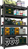Adjustable 5-Tier Garage Shelving, Heavy Duty Steel Storage Rack, High Load Capacity, Ideal for Garage, Warehouse, or Home Organization (5-Tier 63" H x40 W x 18" D)
