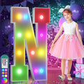 imprsv 4FT Colorful Marquee Letters N, 18 Colors Large Light up Letters Alphabet Sign with Remote, Large Marry Me Sign, Birthday Party Decorations Anniversary Wedding Decoration