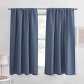 PONY DANCE Bedroom Curtains Drapes - Blackout Panels Home Fashion Solid Rod Pocket Curtain Blinds Home Decor Thermal Insulated Light Block, Wide 42 x Long 63 inches, Blue Haze, 1 Pair