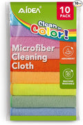 AIDEA Microfiber Cleaning Cloth, 10PK, Colorful Lint-Free Vibrant Cleaning Rags, Microfiber Towels for Cars, Kitchen Cloth, Dusting Cloth for Home, Window, Cleaning Supplies, 11.5"×11.5"