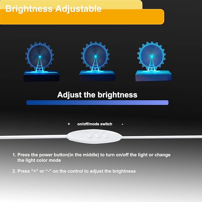 6 inch Rectangle Display Pedestal, Colorful Open Slot Rectangle Led Lights Display Base, Crystal Wooden Lighted Base Stand for Acrylic, Crystal, Night Light, Glass Resin Art