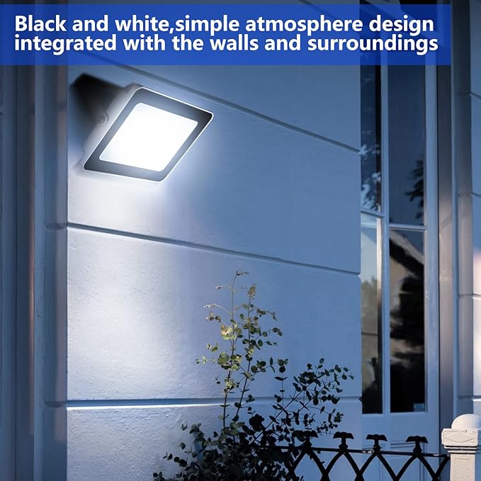 UFOND 10000 Lumens LED Flood Lights,100W Outdoor Waterproof Floodlights, Lighting Angle Adjustable,Portable Light with Plug for Garage,Yard,Garden,Porch(2 Pack)