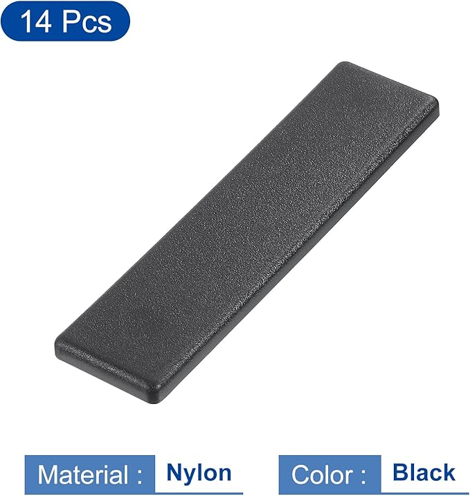 uxcell 14Pcs Extruded End Cap Nylon, 80x20mm T-Slot Aluminum Profile 2080 European Standard End Cap Extrusion Plug for Trolley, Fish Tank Rack, Storage Rack, Black