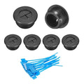uxcell 6Pcs Cable Cord Grommet, 13/16"(20mm) Rubber Desk Grommets Wire Pass Through Hole Cover with Marked Cable Ties for Home Office Cable Wire Protection, Black