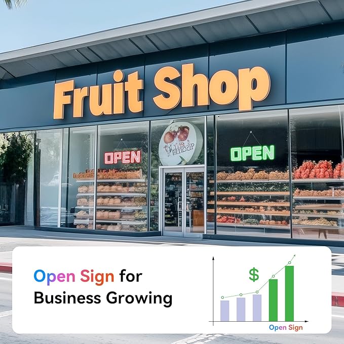 25" X 8" Open Sign, Ultra Bright Large LED Open Signs for Business with APP and Remote Control, Timer, Custom 16 million colors, for Storefronts, Restaurants, Bars, Salons, Cafes