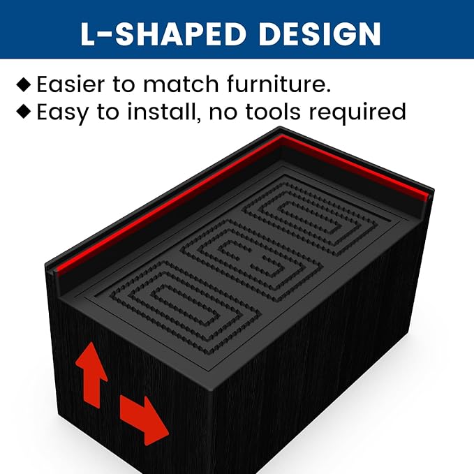 Bed Risers 3 inch, 11000lbs Heavy Duty Oversized Rectangle Bed Lfits Risers, L Shape Wide Opening Furniture Risers for Bed, Couch, Desk, Chair, Soft, Platform, Dorm