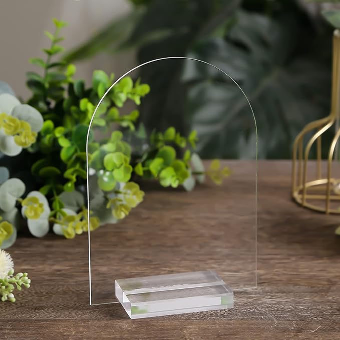 UNIQOOO 3" Clear Acrylic Stand |3mm Slot Wedding Sign Holders, Perfect for Wedding, Table Number, Exhibition, Office, Restaurant, Business, 20 Count