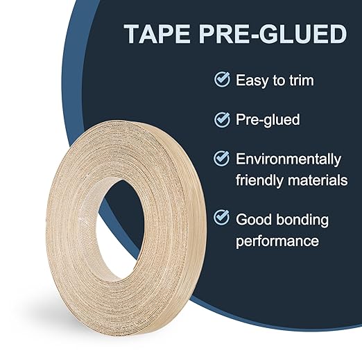 PATIKIL White Oak Edge Banding, 3/4 in x 49.2 ft Wood Veneer Tape, Pre-glued Flexible