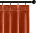 MIULEE Terracotta Velvet Curtains 90 inches Long, Pinch Pleated Blackout Fall Drapes with Hooks, Thermal Insulated Pinch Pleat Panels for Bedroom Living Room, 2 Panels