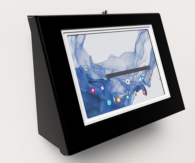 TABcare Easy Wall Mount Security Tablet Kiosk for Samsung Galaxy TAB S9 FE 10.9" S10 FE S10 Lite 10.9" Designed for Integration of USB Hub, Printer, CC Reader & All Your Peripherals (Black)