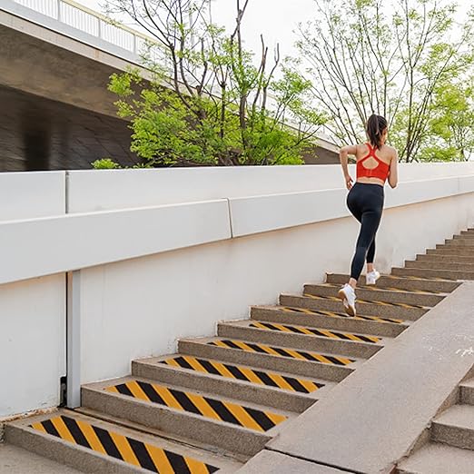 Anti Slip Grip Tape for Stairs 4Inch x 35Ft Non-Slip Strips Yellow/Black Non Skid Safety Tape for Outdoor/Indoor Steps, Stairs, Traction Tread Staircases, Boats