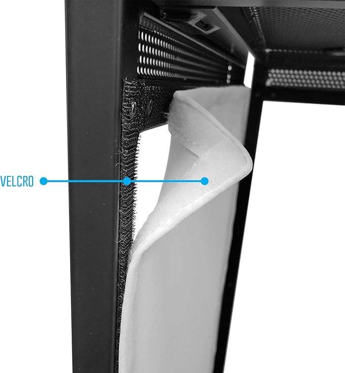 AxcessAbles Portable DJ Facade Booth with Black and White Lighting Scrims, Carry Cases | Standing DJ Table - 40" x 20" | DJ Controller Stand | Recording Mixer Stand | DJ Booth (ES-01)