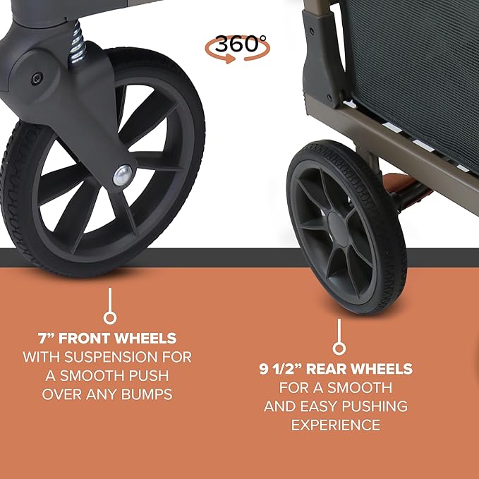 Wadabuggy Shop Foldable Shopping Cart - Portable & Lightweight Folding Utility Carts with Easy to Maneuver Wheels, Storage Baskets for Grocery and Heavy Duty, Cup Holders & Zippered Pouch