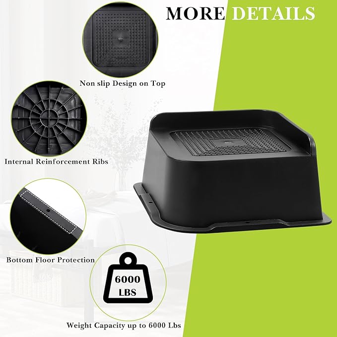 Heavy Duty Bed Risers – 2", 3", 4", 6", 8" | Up to 6,000 Lbs | Black 4-Pack