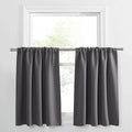 PONY DANCE Grey Short Window Curtains for Kitchen 36 inch Long, 2 Panels Set Half Window Drapes for Bedroom Basement, Blackout Small Curtains for Travel Trailers, Width 34 x Length 36 inches