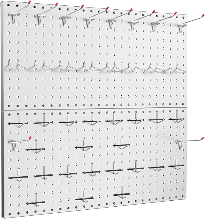 TORACK 184 PCS Pegboard Accessories, Pegboard Hooks Tool Organizer kit with Peg Locks, Metal Hooks for Pegboard Tool Storage System