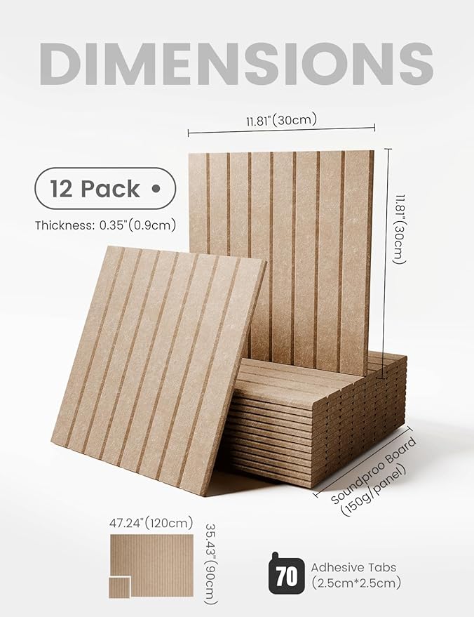 Large Felt Bulletin Board 48" x 36" Cork Board Alternative-12 Pack with 70 Safe Removable Adhesive Tabs, Cork Boards for Walls Cork Board for Home Office Classroom Pin Board-Taupe