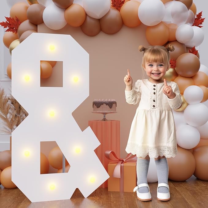 Bugame 3FT Marquee Letters, Large Light Up Letters for Birthday Wedding Backdrop, Warm Light 3 Feet Tall for Baby Shower Party Proposal Decoration Decor