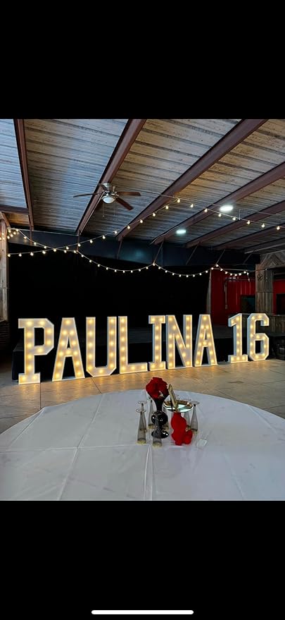 3ft durable wood marquee light up Letters/Numbers multiple use indoor/outdoor large light up letters and numbers for party decorations Perfect for birthdays weddings graduations any type of event. (Price is per marquee, once order is placed please mess...
