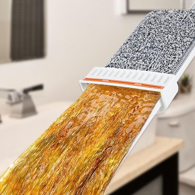 Microfiber Floormop – 49.6x14.1x4.3in Flat Wet Dry Dustmop, Sellf-Wringer Stainless Steel Handlemop | Reusable Machine Washablemop Pads, Easy Household Cleaning Tool for Home Offices