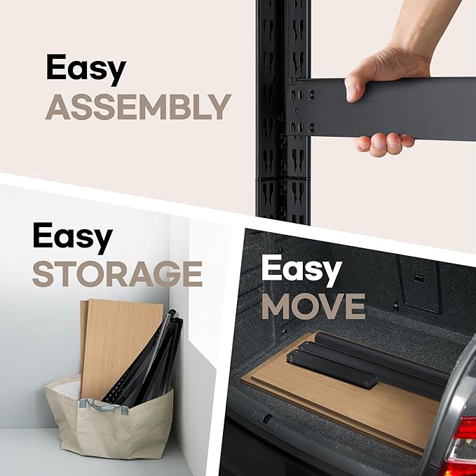 HOMEDANT House 5 Tier Laminated Metal Shelving Unit Adjustable Storage Utility Rack Heavy Duty Shelves Organization Multipurpose Shelf Kitchen Garage Pantry Closet (3, (S) 24.4" W, Black)