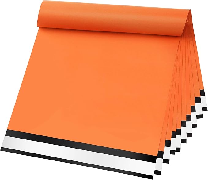 Famagic Poly Mailers 12x15.5 Inches 200 Pcs Orange Packaging Shipping Bags Mailing Envelopes Self-Seal Waterproof and Tear-Proof Mailers Bags for Small Business Clothing Boutique