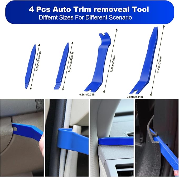 Keze 17 Pcs Hook and Pick Set Auto Trim Removal Tool Kit,Clip Plier Remover Tool Gasket Scraper Telescoping Magnetic Pickup Tool for Automotive Repair and Car Body Door Panel Fastener Removal
