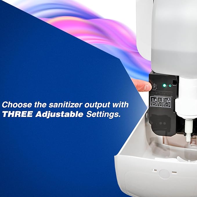 Kingdom Elite Series Automatic Touchless Hand Sanitizer Dispenser with Three Adjustable Dosage Settings Plus a White Metal Stand for Your Liquid and Gel Hand Sanitizers (Personalized)