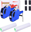 2 Pack Pricing Gun - 8 Digits Price Tag Gun with 8000 Labels & 4 Ink Rollers Kit Blue Pricing Label Maker for Retailer,Supermarket (Blue)