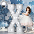 Marquee Letters 4 Feet Tall Large Light Up Letters Baby Shower Decorations Wedding Engagement Proposal White Party Decorations Marry Me Sign XOXO Big Cardboard Backdrop X