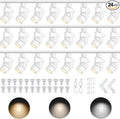 Dimmable LED GU10 Track Lighting Kit with Replaceable GU10 Bulbs, 24-Pack All-in-One Plug in 3CCT Ceiling Spotlights with 26FT Track Rails, Accent Lighting for Home, Store, Moblie Cart and Office