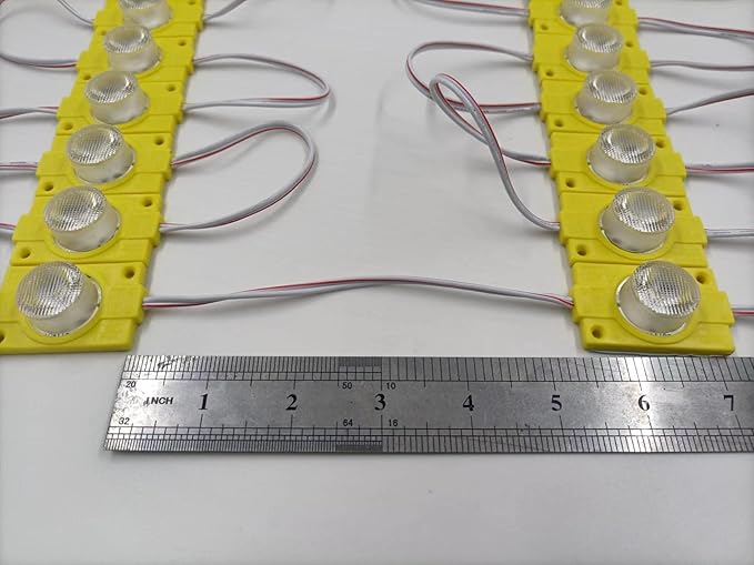 Yellow 12V LED Module with Lens 2.0W for Light Box with Tape Adhesive Back (20pcs Pack)